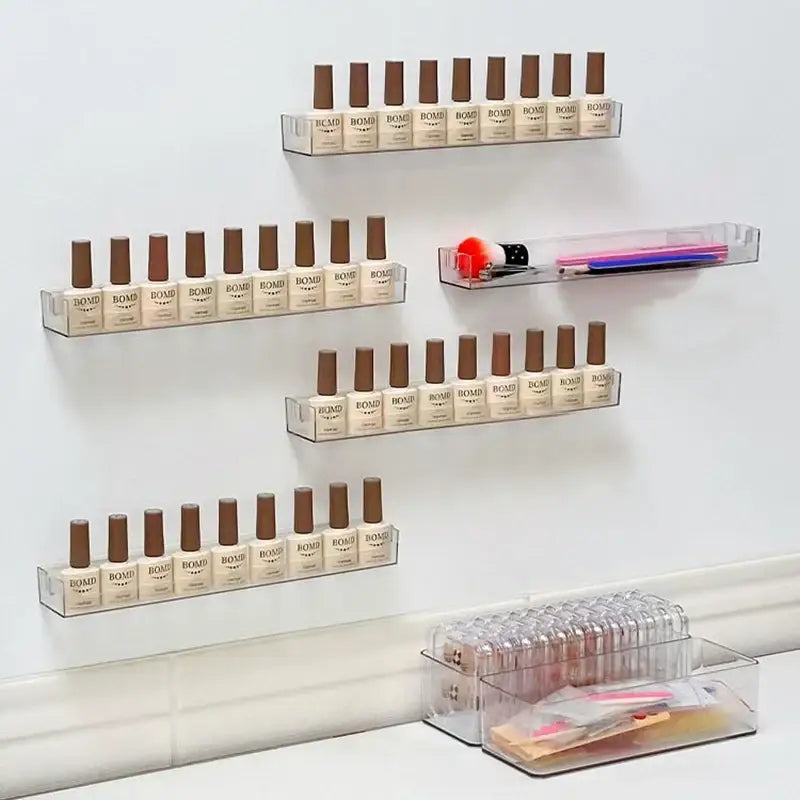 Modern clear acrylic wall mounted transparent storage rack bedroom