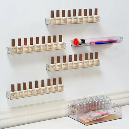 Modern clear acrylic wall mounted transparent storage rack bedroom