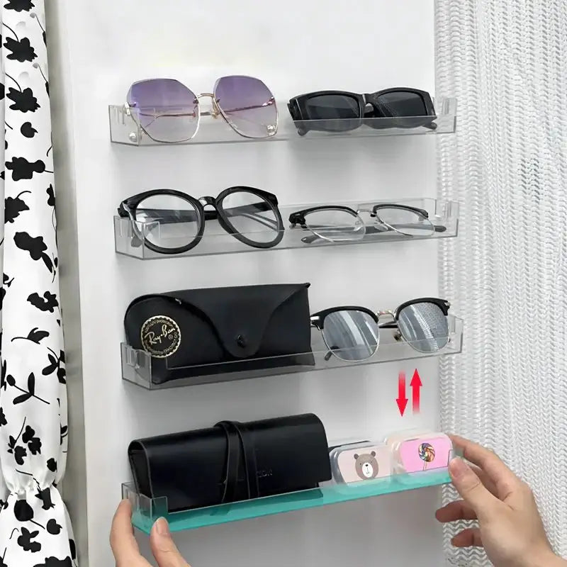 Modern clear acrylic wall mounted transparent storage rack bedroom