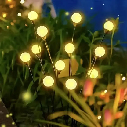 Warm white solar led firework lights garden stake decor