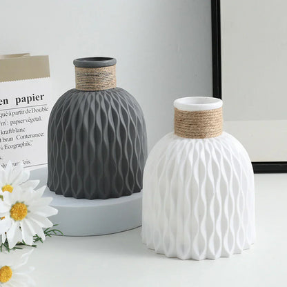 DecorBites™ Water Ripple Plastic Vase - Modern Nordic Style
