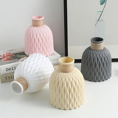 DecorBites™ Water Ripple Plastic Vase - Modern Nordic Style