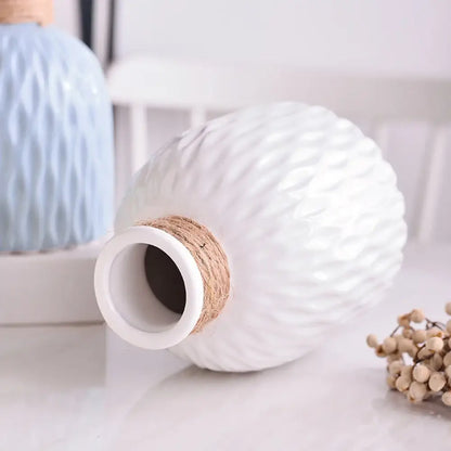 Modern white & gray water ripple plastic vase living room decor