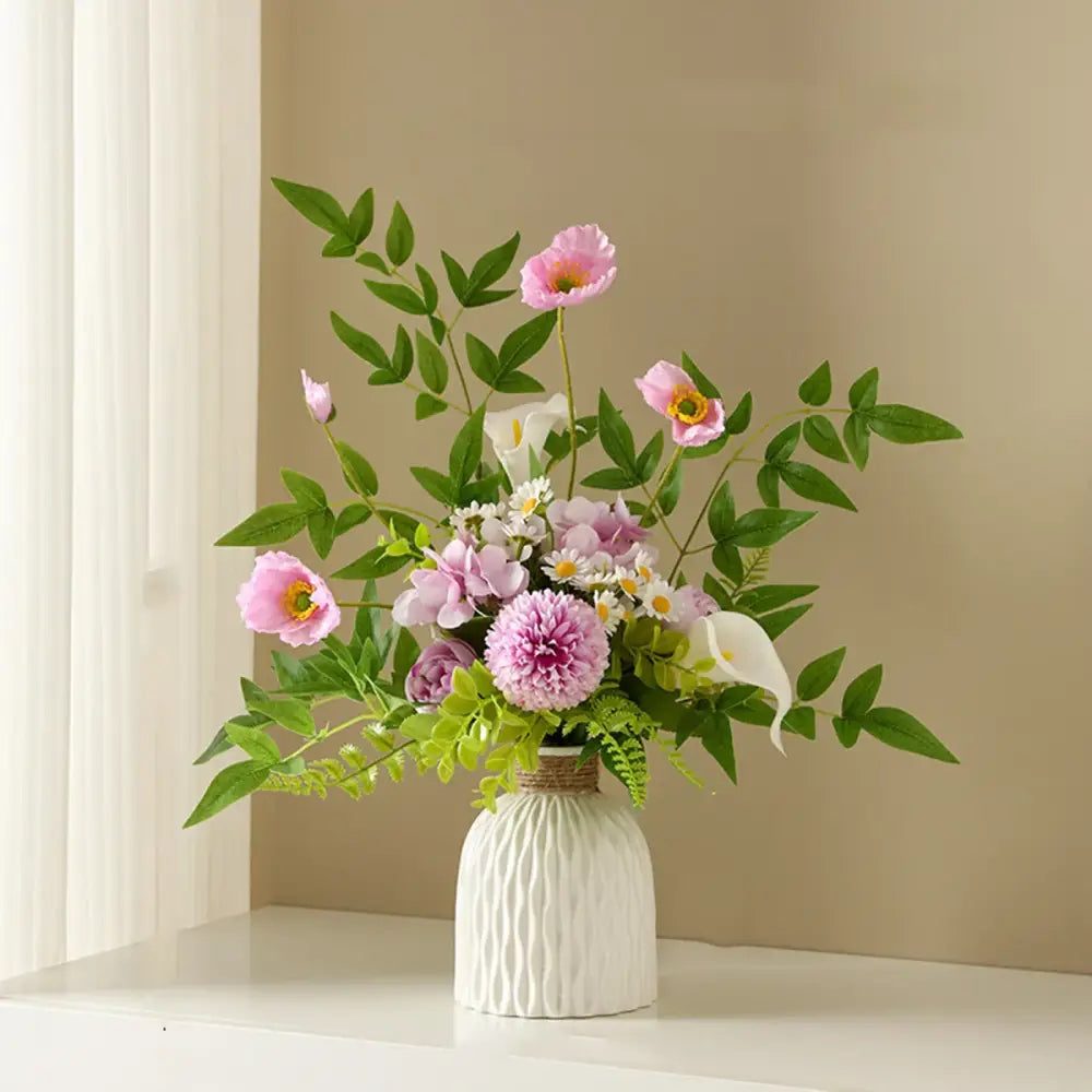 Modern white & gray water ripple plastic vase living room decor