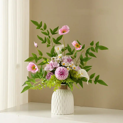 Modern white & gray water ripple plastic vase living room decor
