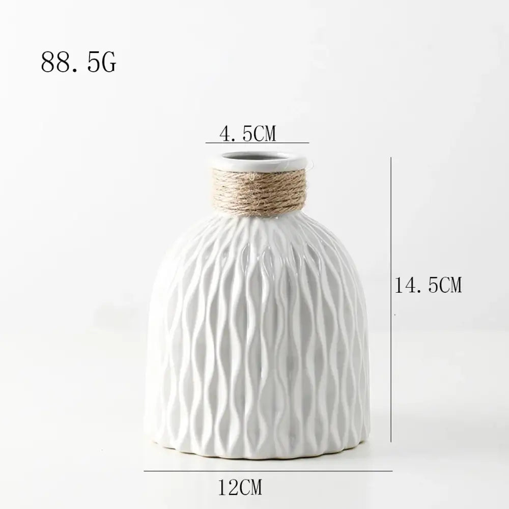 Modern white & gray water ripple plastic vase living room decor