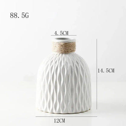 Modern white & gray water ripple plastic vase living room decor