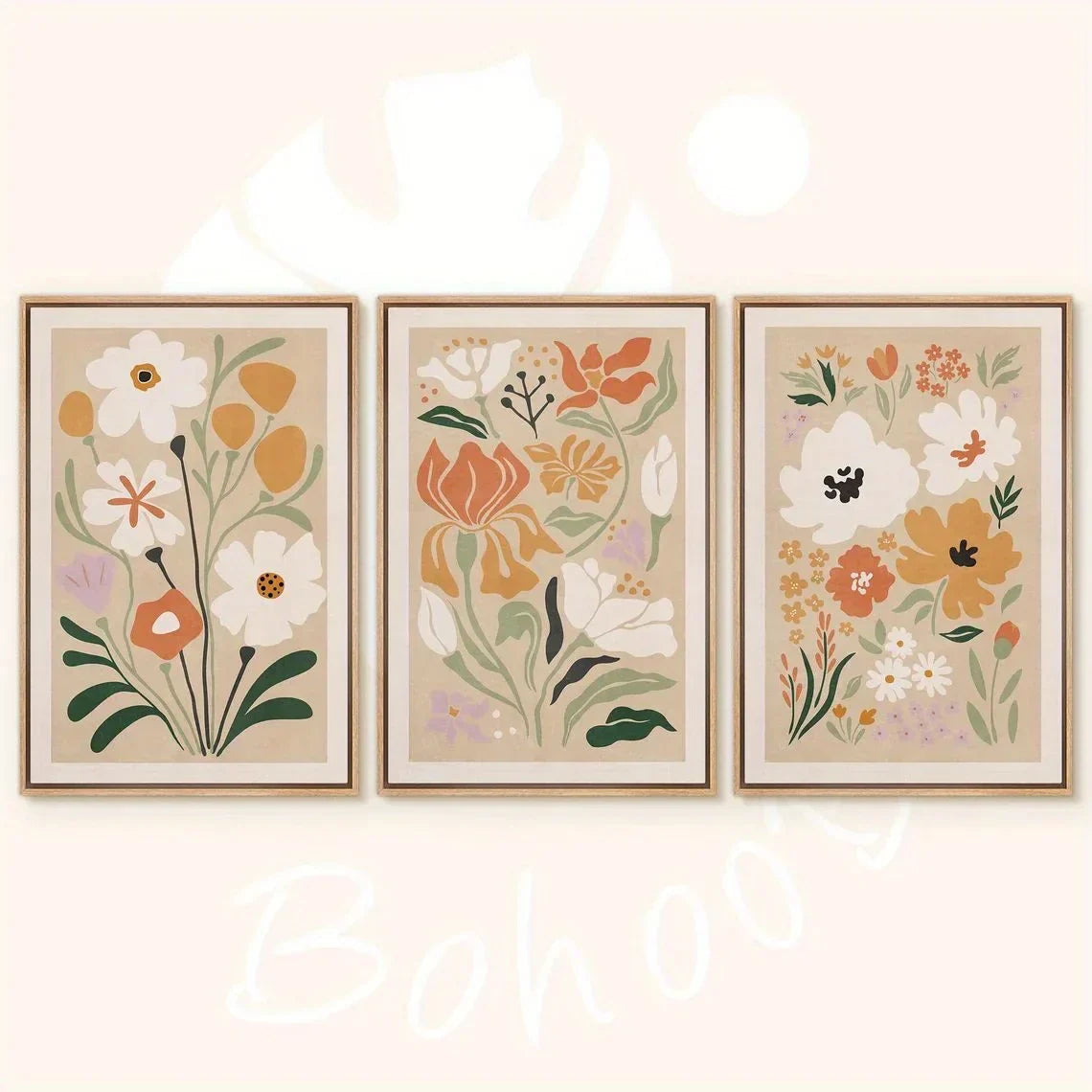 DecorBites™ Watercolor Flower Posters Set: Botanical Canvas Art