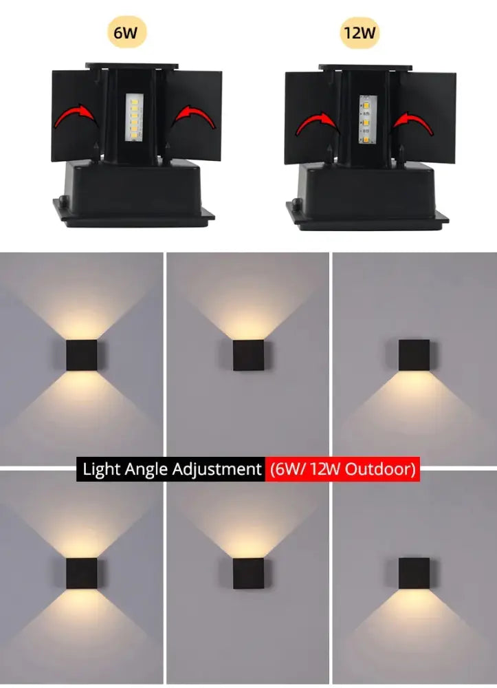 Modern black aluminum led wall light – outdoor & indoor lighting