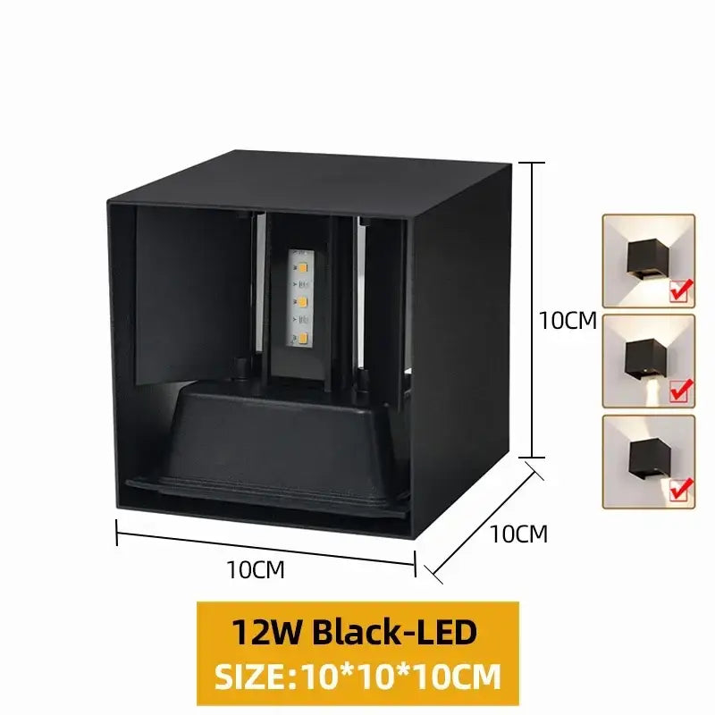 Modern black aluminum led wall light – outdoor & indoor lighting