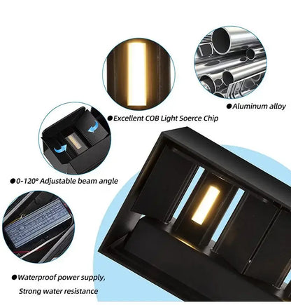 Modern black aluminum led wall light – outdoor & indoor lighting