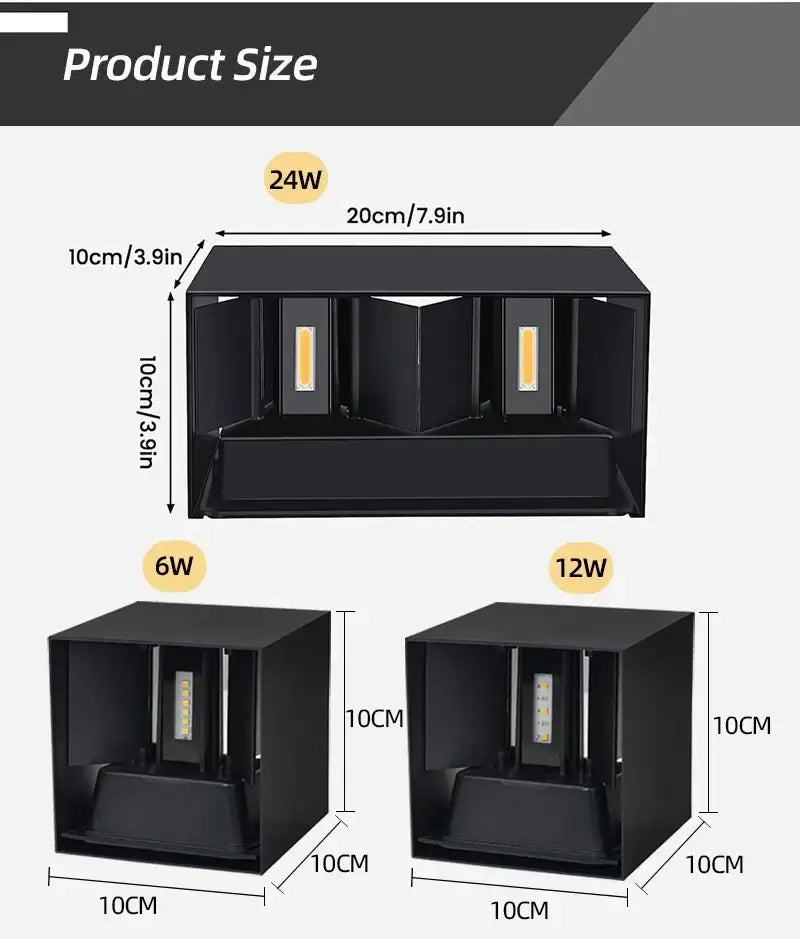 Modern black aluminum led wall light – outdoor & indoor lighting