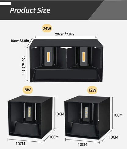 Modern black aluminum led wall light – outdoor & indoor lighting
