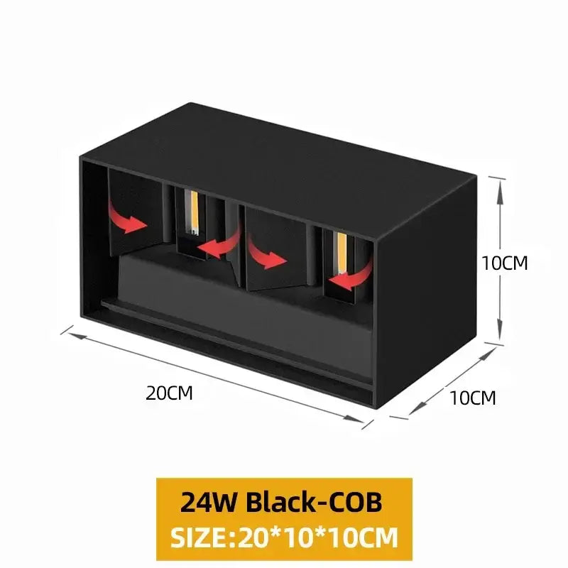Modern black aluminum led wall light – outdoor & indoor lighting