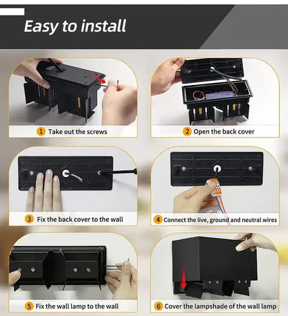 Modern black aluminum led wall light – outdoor & indoor lighting