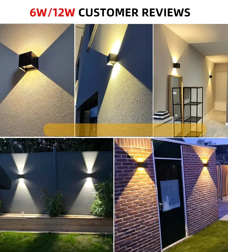 Modern black aluminum led wall light – outdoor & indoor lighting