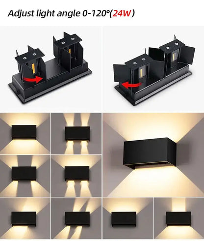 Modern black aluminum led wall light – outdoor & indoor lighting