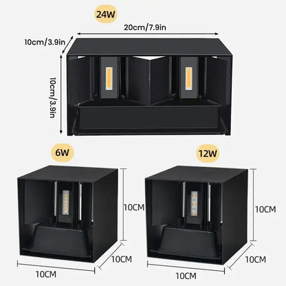 Modern black aluminum led wall light – outdoor & indoor lighting