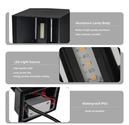 Modern black aluminum led wall light – outdoor & indoor lighting