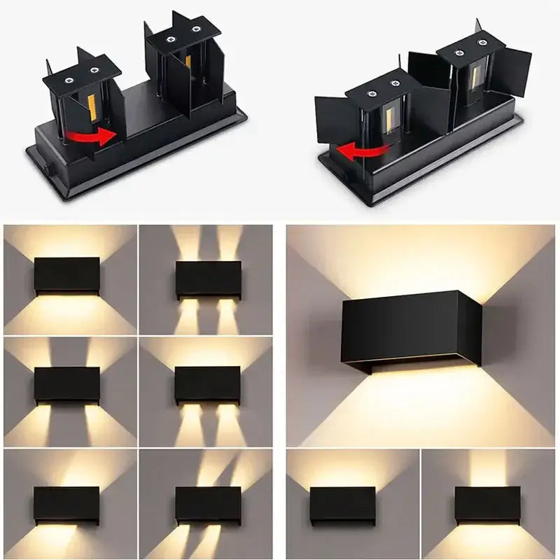 Modern black aluminum led wall light – outdoor & indoor lighting