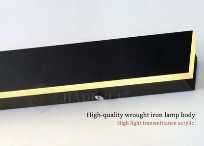 Modern minimalist black waterproof led long wall light outdoor sconce