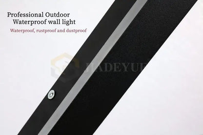 Modern minimalist black waterproof led long wall light outdoor sconce