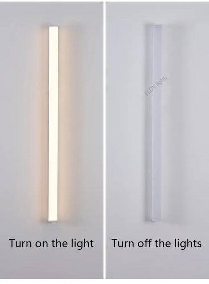 Modern minimalist black long strip led wall light outdoor sconce