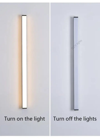 Modern minimalist black long strip led wall light outdoor sconce