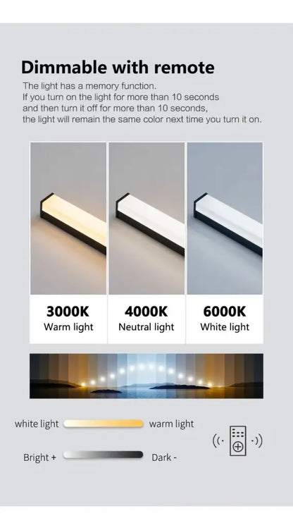 Modern minimalist black long strip led wall light outdoor sconce