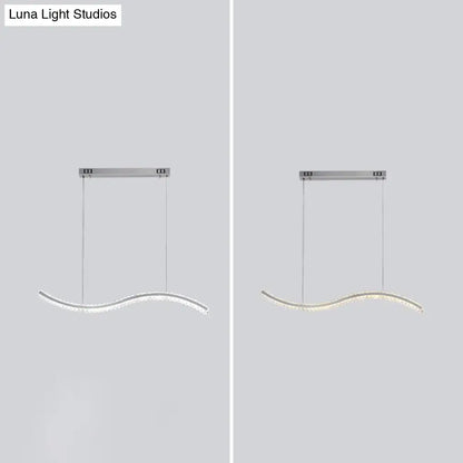Modern gold wavy k9 crystal pendant light for dining room
