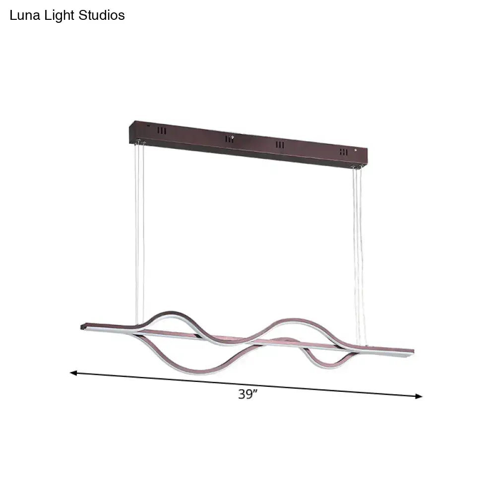 Modern bronze wavy linear island light for kitchen 110v-120v