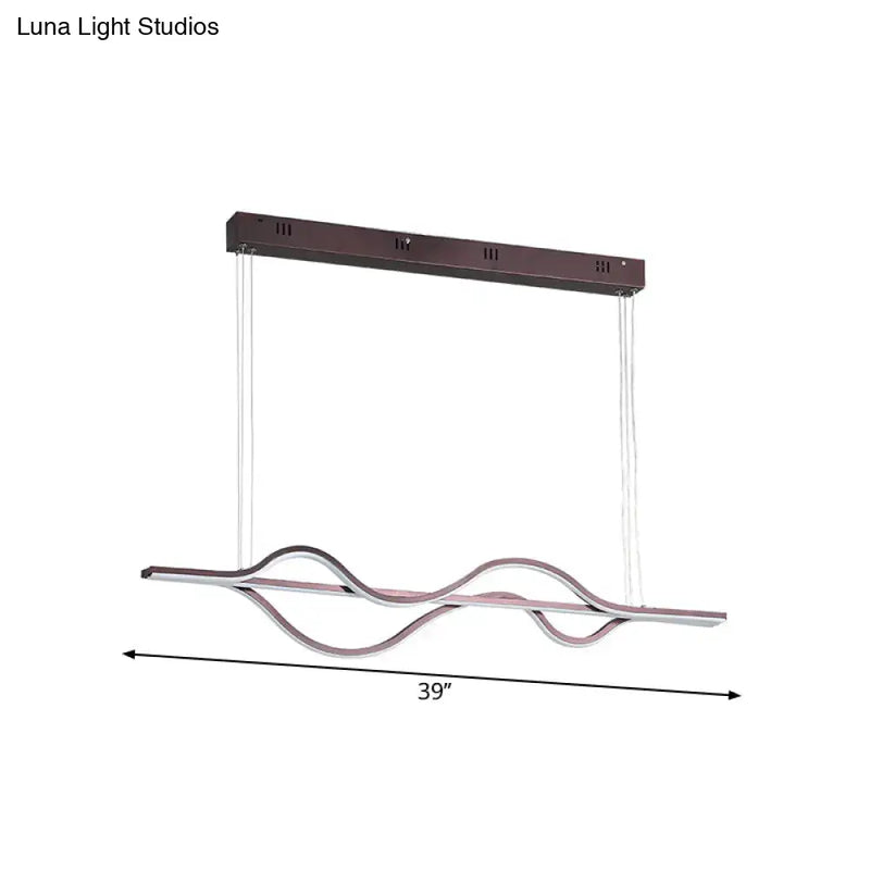 Modern bronze decorbites wavy linear island light for kitchen 110v-120v