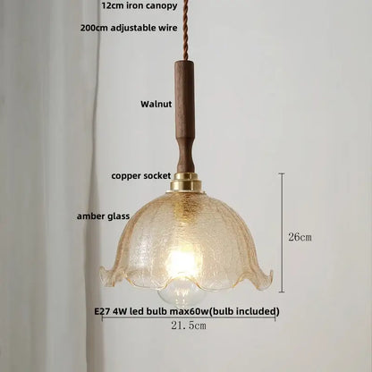 Vintage cream ribbed white ceramic led pendant light kitchen wood accent