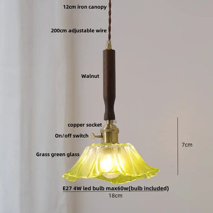 Vintage cream ribbed white ceramic led pendant light kitchen wood accent