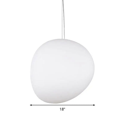Modern white glass oval pendant light for dining room