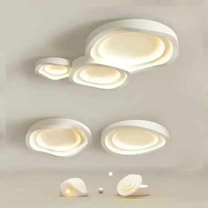 Modern white cloud led ceiling lamps bedroom soft glow light