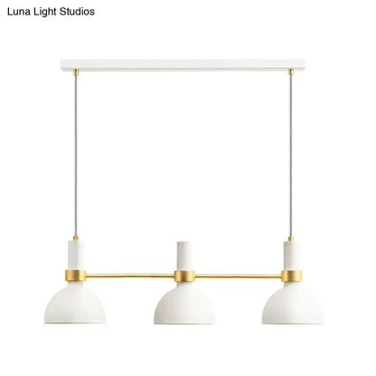 Modern white and gold ceramic island pendant light kitchen 3 downlights