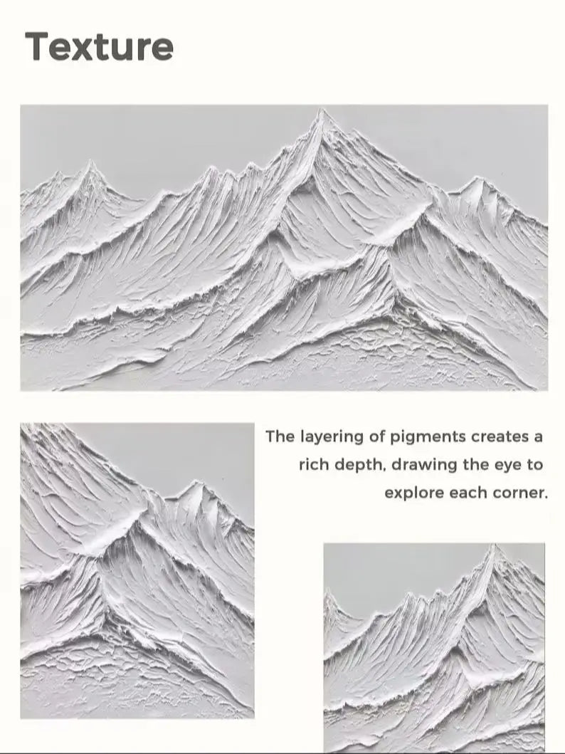DecorBites™ White Mountain 3D Canvas Wall Art