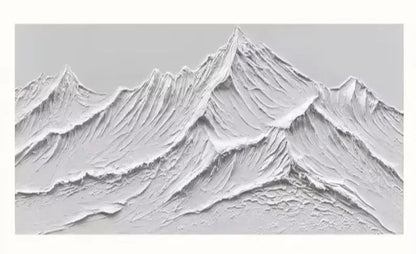 Minimalist white mountain hand painted oil painting living room art