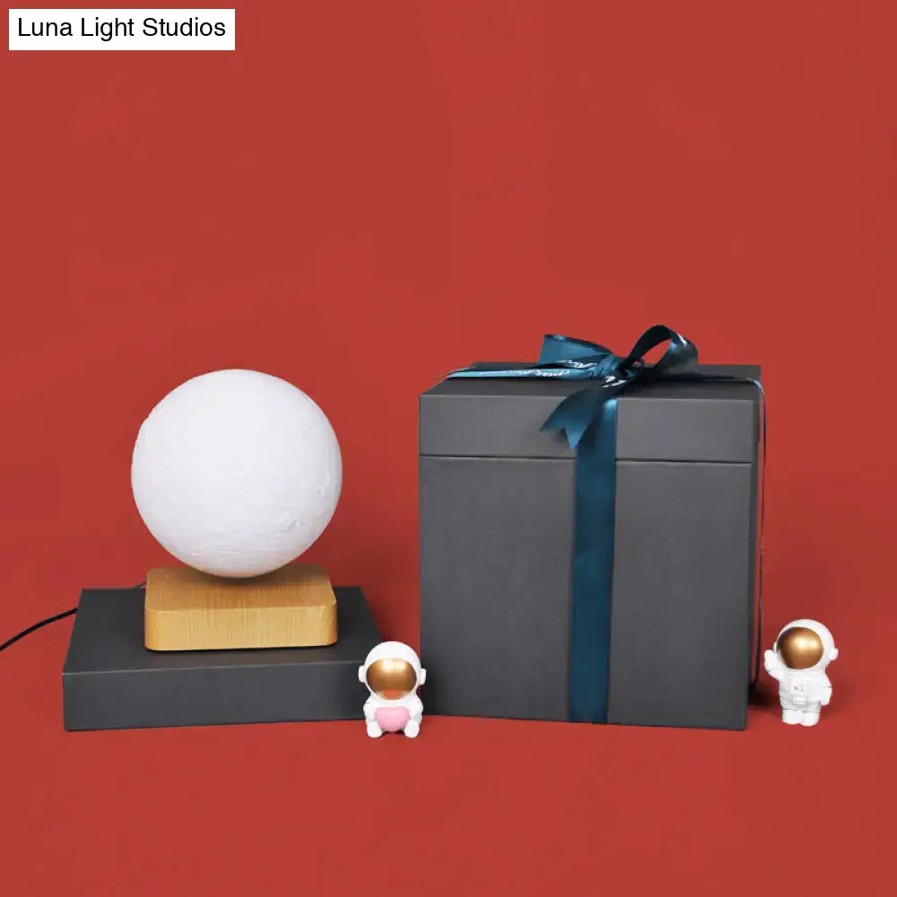 Modern white moon nightstand lamp bedroom table light
