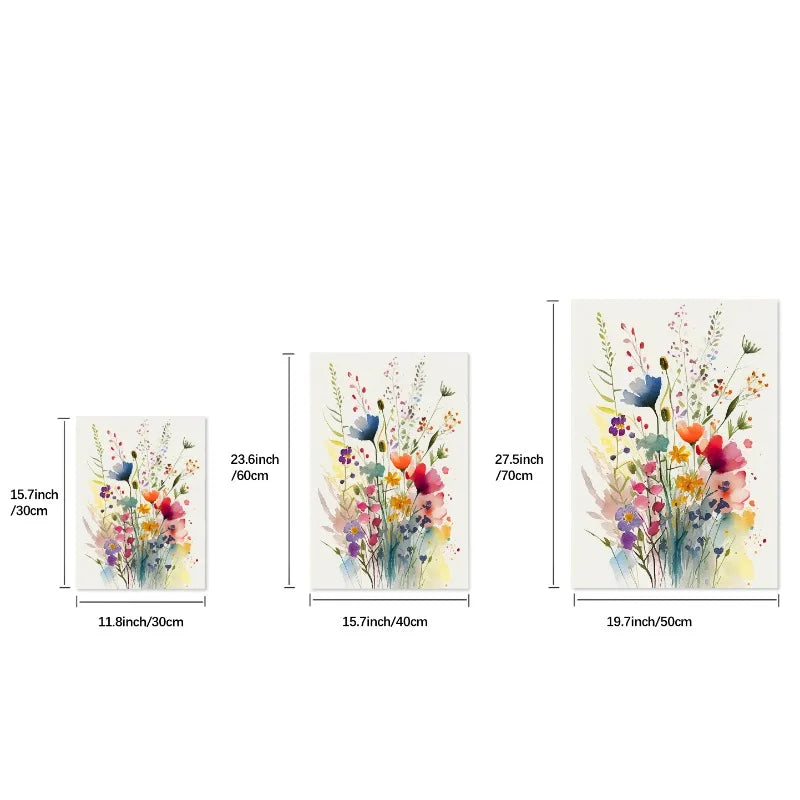 DecorBites™ Wildflowers Watercolour Poster Set - Canvas Wall Art