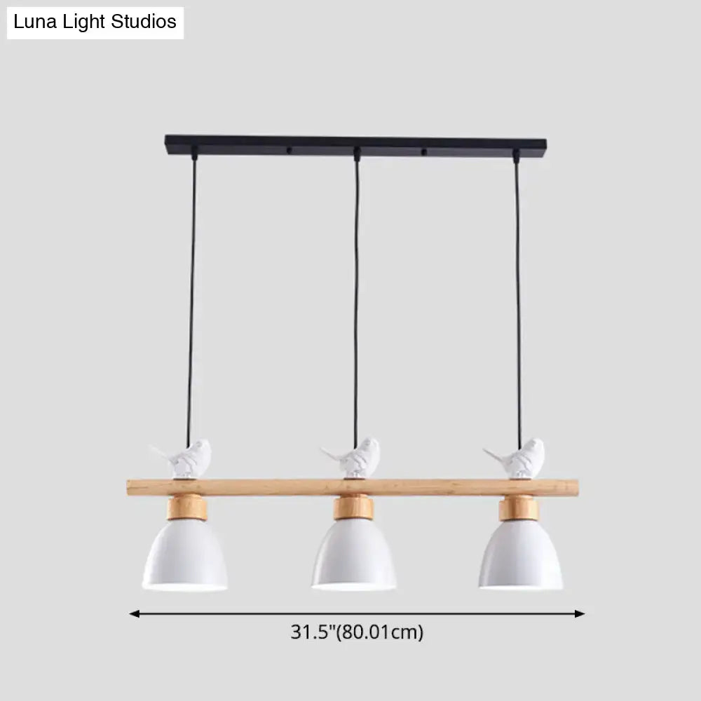 Yellow & white macaron bowl 3 light kitchen island pendant 110v-120v