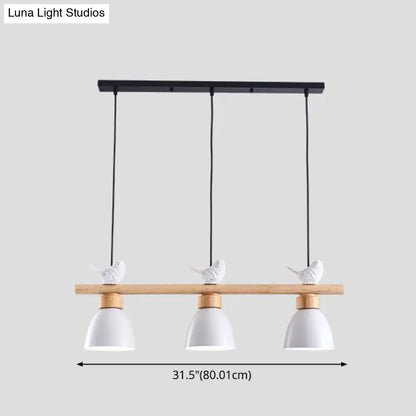 Yellow & white macaron bowl 3 light kitchen island pendant 110v-120v