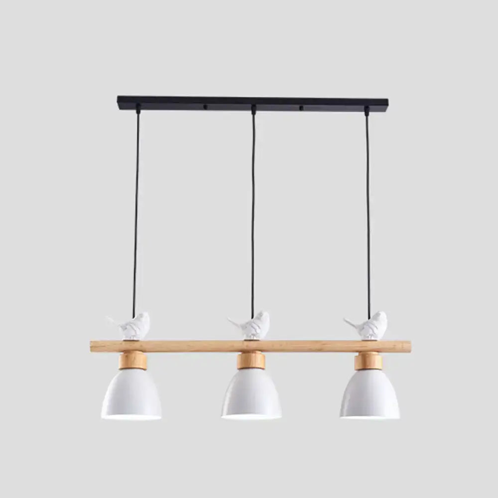 Yellow & white macaron bowl 3 light kitchen island pendant 110v-120v