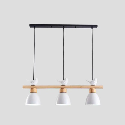 Yellow & white macaron bowl 3 light kitchen island pendant 110v-120v