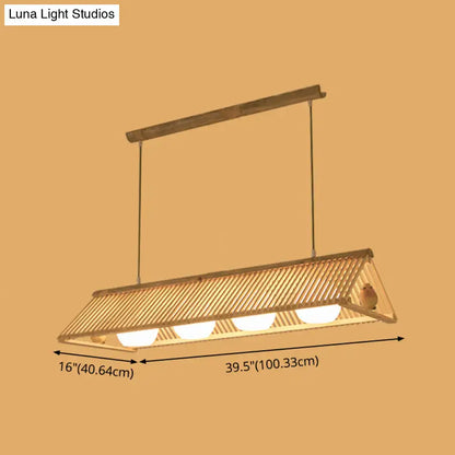 Triangle natural wood island pendant – kitchen birdhouse light