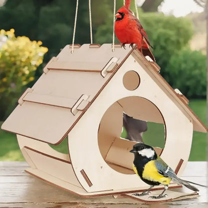 Natural light wood diy bird feeders garden outdoor aviary