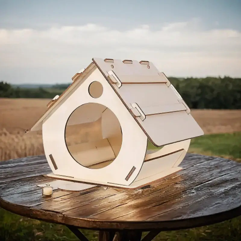 Natural light wood diy bird feeders garden outdoor aviary