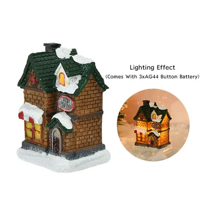 Rustic snow dusted wooden led light house living room decor
