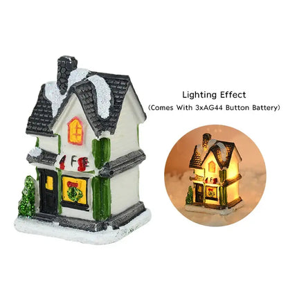 Rustic snow dusted wooden led light house living room decor